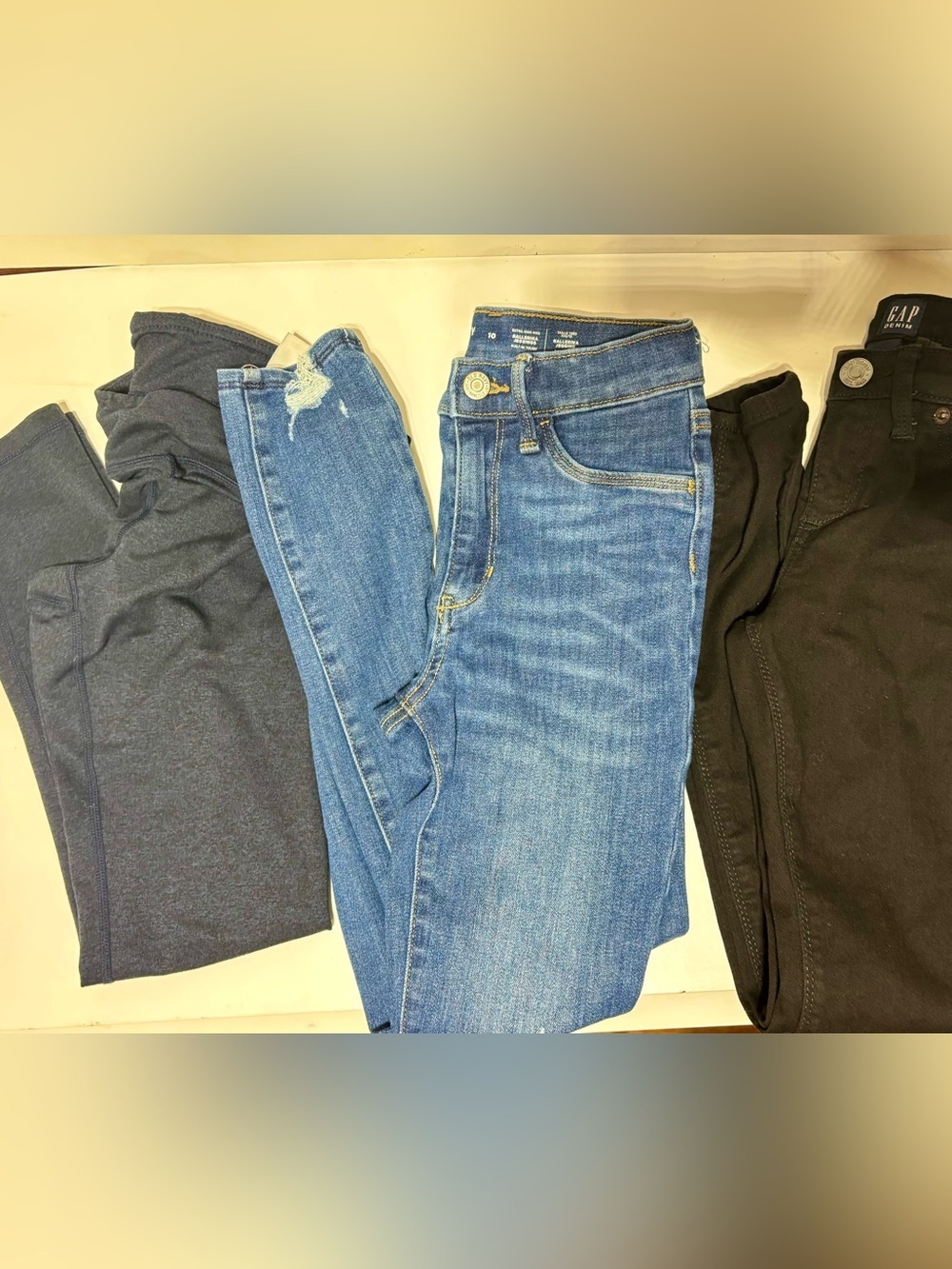 Girls Size 10 Clothing Bundle Old Navy Jeggings Gap Black Denim & 90 Degree Legg